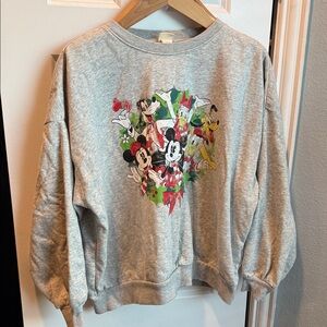 H&M Light Gray Crew Neck Sweater with Disney  Characters
